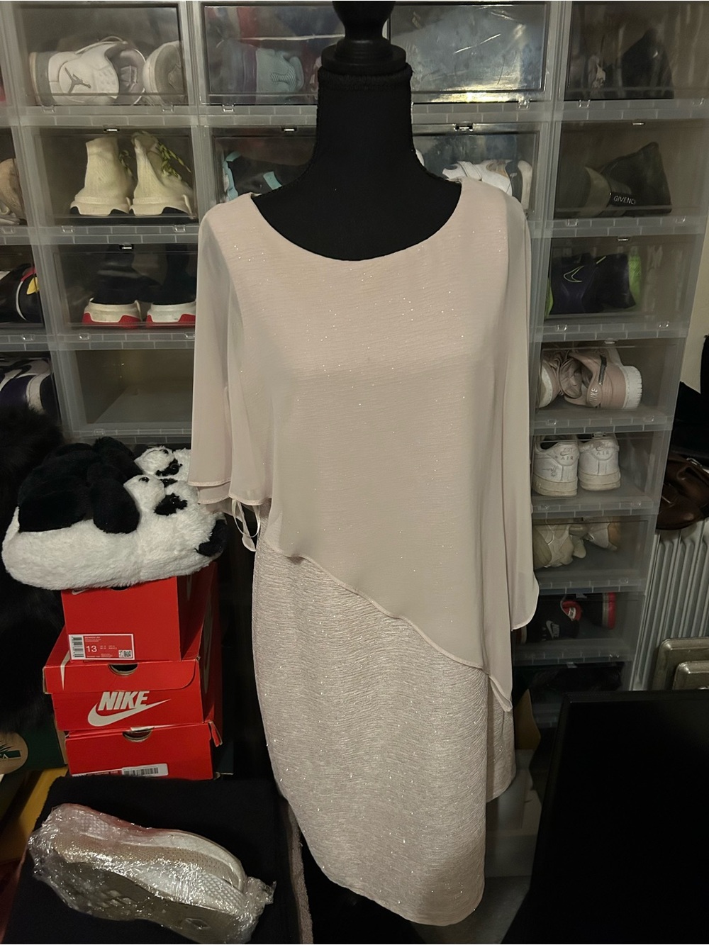 Scarlett Blush Sparkle Midi Dress